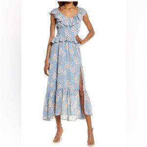 Floret Studios Luna Floral Smocked Midi Dress